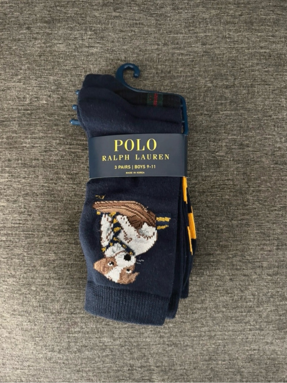 Polo by Ralph Lauren Navy Boys' 3-Pack Socks with Embroidered Fox